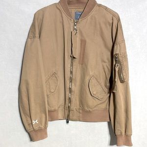 C2H4 LIGHT BROWN CANVAS FULL ZIP BOXY FIT ICE COLD